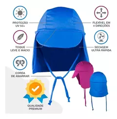 Boné Proteção Solar Infantil Bebê Uv 50+ Legendário Praia Unissex - comprar online