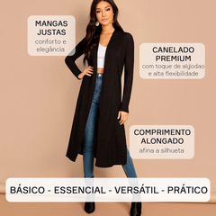 Cardigan Alongado Feminino Casaco Kimono Manga Justa Elegante - loja online