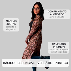 Cardigan Alongado Feminino Casaco Kimono Manga Justa Elegante - comprar online