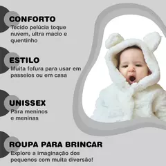 Macacão Infantil Ursinho Bebê Pelinho Frio Inverno - comprar online