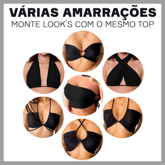 Top Feminino Cropped Verão Faixa com Amarração 9 Formas Uso - The UNI