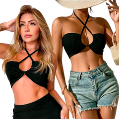 Top Feminino Cropped Verão Faixa com Amarração 9 Formas Uso - The UNI