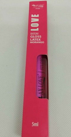 Batom Gloss Latex de morango - Max Love