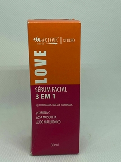 Sérum Facial 3 em 1Max Love com Vitamina C, Rosa Mosqueta e Ácido Hialurônico.