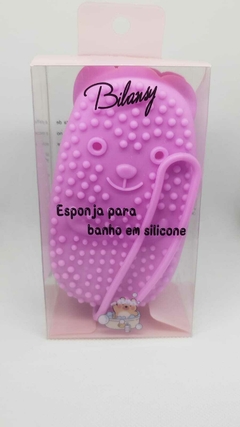 Esponja Para Banho em Silicone "Ratinho" Bilansy um Lado Massagem no outro Esfoliação Leve.