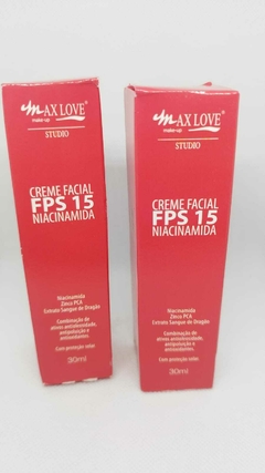 Creme Facial Max Love FPS 15 Niacinamida com Protetor Solar 30 ml.