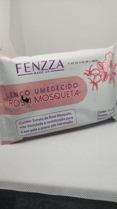 Lenço Umedecido Rosa Mosqueta Fenzza Alta Hidratação 25 unidades.