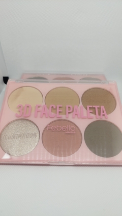 Paleta 3D Face Febella, Face, Contorno,Blush e Iluminador.