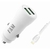 KIT CARREGADOR VEICULAR COM CABO LIGHTNING IPHONE 2.4A FAM