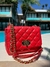 Bolsa Mini de couro Matelassê Vermelha com alça de corrente com couro Babi na internet