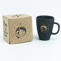 Imagen de JARRO MUG VIDRIO SIGNOS ZODIACO NEGRO EN CAJA