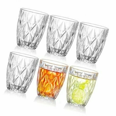 ´PACK X 6 VASOS LABRADOS FACETADOS (PRODUCTO FRAGIL PARA ENVIAR)