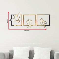 Imagem do Quadro Escultura de Parede Conjunto Pássaros 3 peças