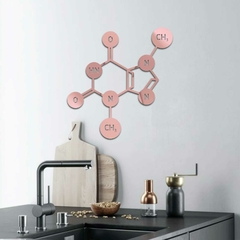 Quadro Escultura de Parede Fórmula Química Cafeína, em Acrílico - loja online