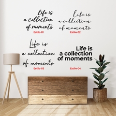 Imagem do Frase de parede em relevo - Life is a collection of moments, Acrílico