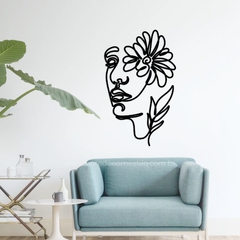 Quadro Escultura Mulher em Linhas, Flor, em Acrílico - comprar online