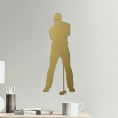 Quadro Escultura de Parede Jogador de Golf, em Acrílico