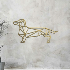 Quadro Escultura de Parede Cachorro Dauchshund Origami, em Acrílico