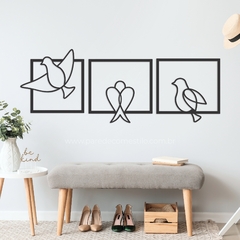 Quadro Escultura de Parede Conjunto Pássaros 3 peças - comprar online