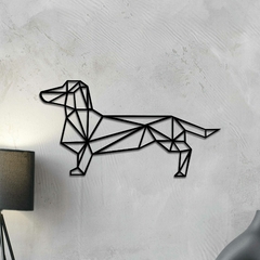 Quadro Escultura de Parede Cachorro Dauchshund Origami, em Acrílico - Parede Com Estilo | Arte e design Atual