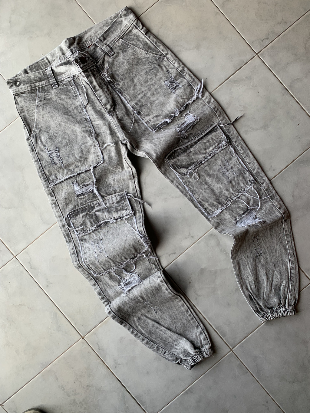 Shops jeans mom gris