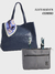 TOTE AZUL + BOLSITO ORGANIZADOR GRIS - Vichka