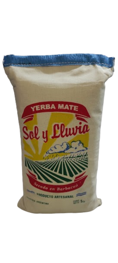 YERBA MATE SOL Y LLUVIA ENVASE LIENZO DE 1 KILO POR 2 UNIDADES