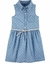 Vestido Menina Jeans Poa Com Cinto Carters