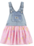 Jardineira Infantil Saia Menina Jeans e Floral Carter's