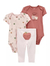 Conjunto Infantil Menina Maçã kit Com 3 Peças Carter’s