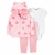 Conjunto Infantil Menina Moletom Rosa Com 3 Peças Carter's