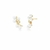 BRINCO EAR CUFF COM ESFERA E PÉROLAS SHELL BANHADO A OURO