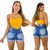 Short Jeans Feminino Cintura Alta Modelo Detonado - SKU 29198 na internet