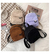 Mini mochila feminina de veludo, mochilas pequenas, bolsas casuais simples para - loja online