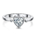 Anel Formato de Coração Prata 925 com zircônia/anéis de luxo para mulheres