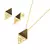 CONJUNTO FOLHEADO A OURO FORMATO TRIANGULAR - loja online