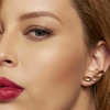 BRINCO EAR CUFF COM OVAIS LISOS BANHADO A OURO