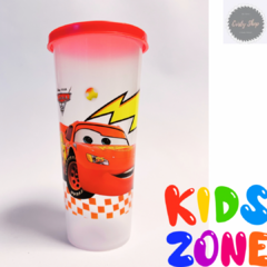 VASO DE PLASTICO CARS CON TAPA