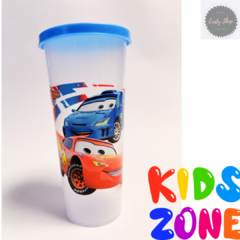 VASO DE PLASTICO CARS CON TAPA - comprar en línea