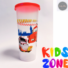 VASO DE PLASTICO CARS CON TAPA - tienda en línea