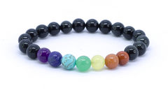 Pulseira 7 Chacras e obsidiana - Unisex