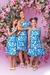 Kit Tal Mãe Tal Filha Luxo Vestidos Curto Florido Azul - comprar online