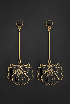 Nouveau poppies Back earrings on internet