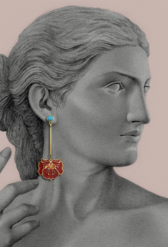 Nouveau poppies Red earrings on internet