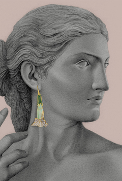 White brugmansia earrings - buy online