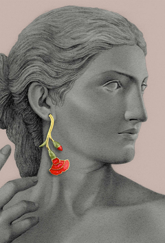 Scarlet carnation earrings - buy online