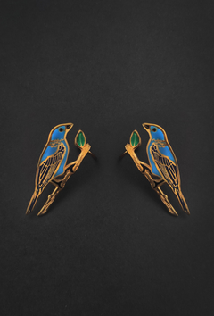 Blue-gray tanager earrings
