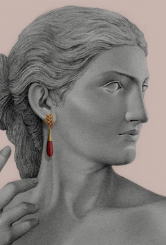 Red Heliconia earrings - buy online