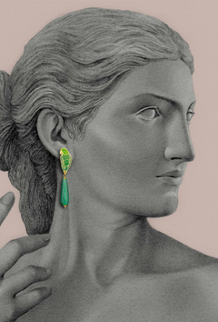Green parrots earrings - buy online