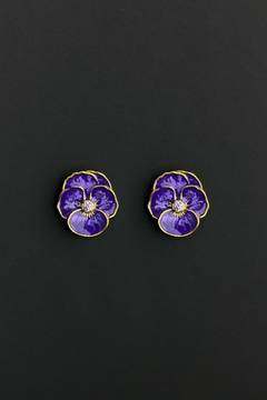 Mini Violet pansy earrings